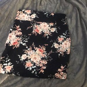 Forever 21 Black Floral Skirt